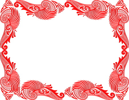 beautiful folk frame vector illustrationのイラスト素材