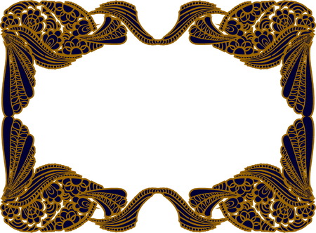 Beautiful folk art frame vector illustrationのイラスト素材
