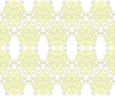 beautiful folk art with yellow white elementsのイラスト素材