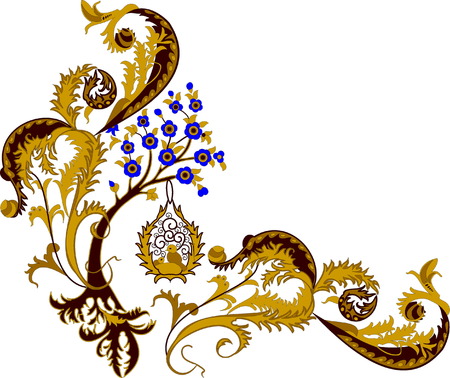 Beautiful floral art decoration for wallpaper illustration.のイラスト素材