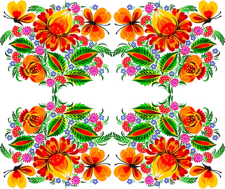 beautiful folk art ,floral decoration