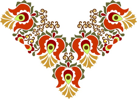 beautiful folk art ,floral decorationのイラスト素材