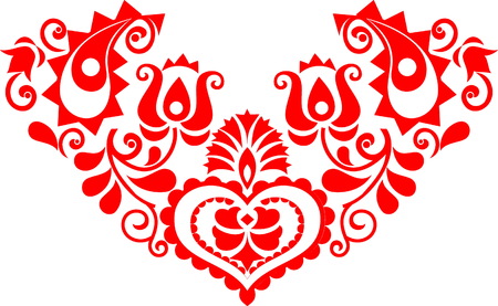 beautiful folk art ,floral decorationのイラスト素材