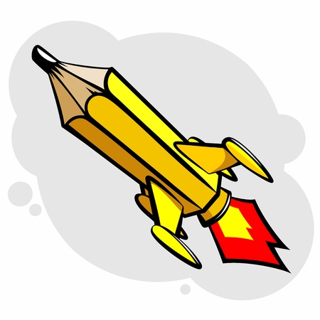 Rocket pencilのイラスト素材