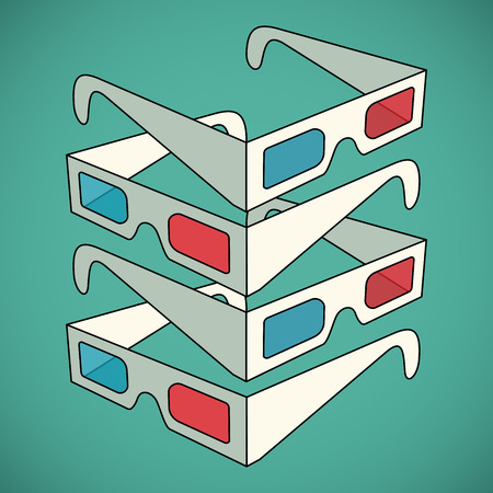 3d glasses vector illustrationのイラスト素材