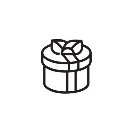 Gift contour illustration. Gift box vector iconのイラスト素材