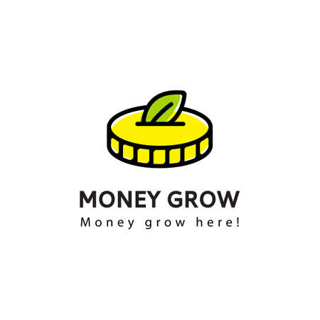 Coin vector. Investment  . Money grows income symbol vectorのイラスト素材