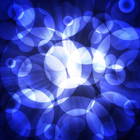 abstract blue circles on a dark backgroundの写真素材