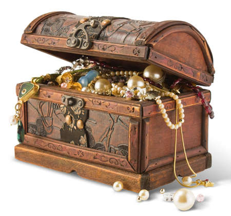Treasure chest isolated on white backgroundのeditorial素材