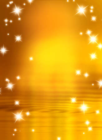 stars on a background of gold and blurry waveのeditorial素材