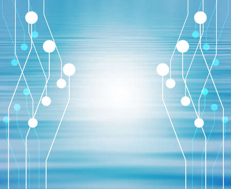 computer motherboard on a blue background, abstractのeditorial素材