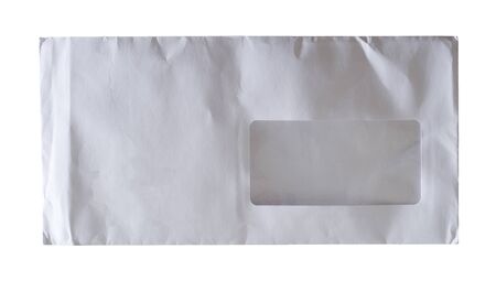 white envelope isolated on a white backgroundの写真素材