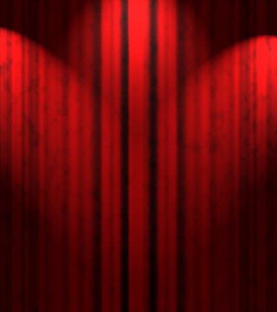 red theater curtain with soft lightingの写真素材