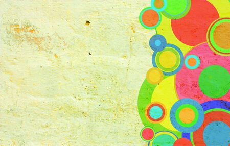 grunge circles on the wall, abstract background