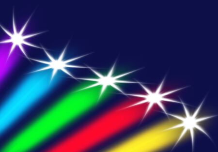 colorful comets and stars on a dark backgroundの写真素材