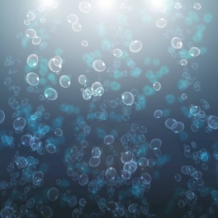air bubbles of water with the rays of light