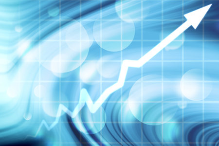 Arrow graph going up, an abstract backgroundの写真素材