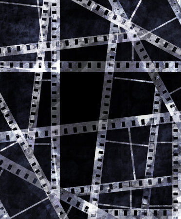 old film strip with some spotsの写真素材