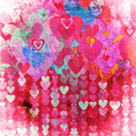 grunge love pattern background with some stains on it