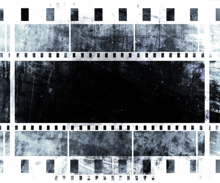 old film strip with some spotsの写真素材