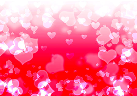 abstract romantic background with heartsの写真素材