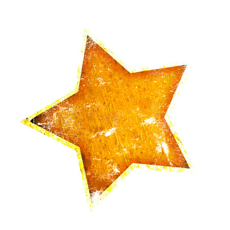 Grunge star isolated on a white background. Vector illustration.の写真素材