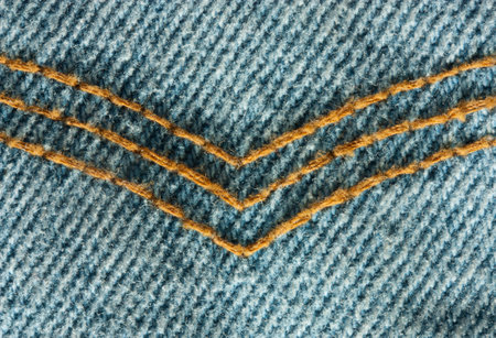 Denim texture with stitch closeup. Denim background or texture.