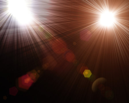 abstract of sun with flare. natural background with lights and sunshine wallpaperの写真素材