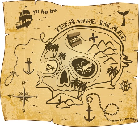 Pirate map patternのイラスト素材