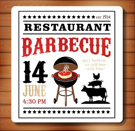 Vintage barbecue invitation cardのイラスト素材