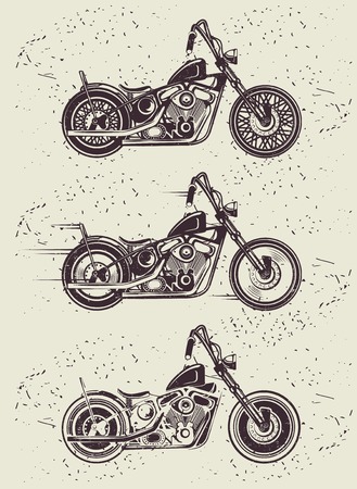 Set of vintage motorcycle badgesのイラスト素材