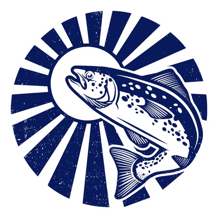 Trout fishingのイラスト素材