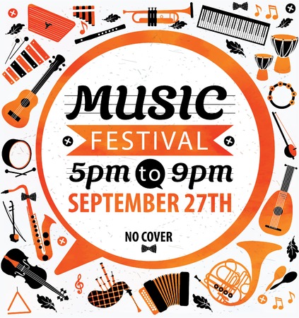 Music festival. Vector music flyer.のイラスト素材