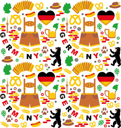 Pattern with Germany iconsのイラスト素材