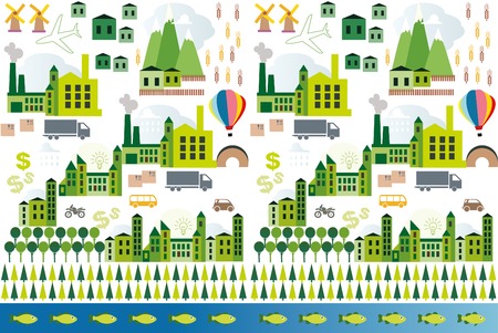 Cartoon mapのイラスト素材