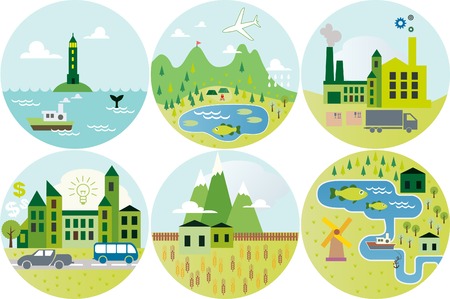 Cartoon mapのイラスト素材