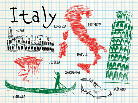 Set of Italy icons vector illustrationのイラスト素材