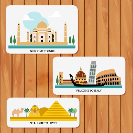 Travel and tourism locationsのイラスト素材