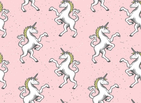 Unicorn Seamless Pattern. Vector Collection. Cute Patternのイラスト素材