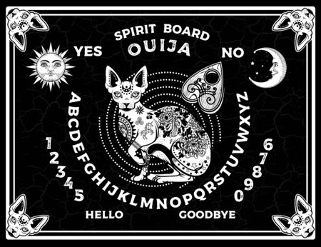 Ouija Boards. Occultism Set. Voices from the Other World.のイラスト素材