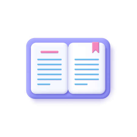 Book, magazine, diary icon. Education concept. 3d vector illustration.のイラスト素材