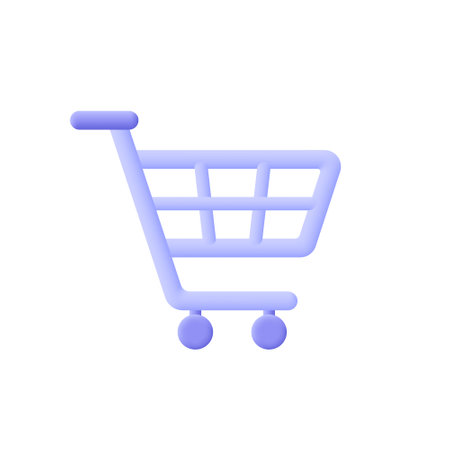shopping cart. 3d vector icon. Cartoon minimal style.のイラスト素材