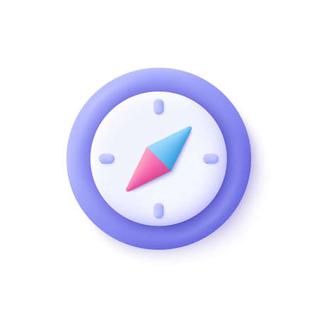 Compass. 3d vector icon. Cartoon minimal style.のイラスト素材