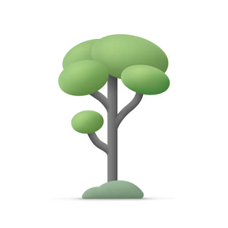 abstract tree. 3d vector icon. Cartoon minimal style.のイラスト素材