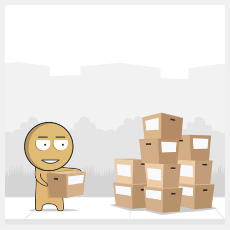 Loader loading boxesのイラスト素材