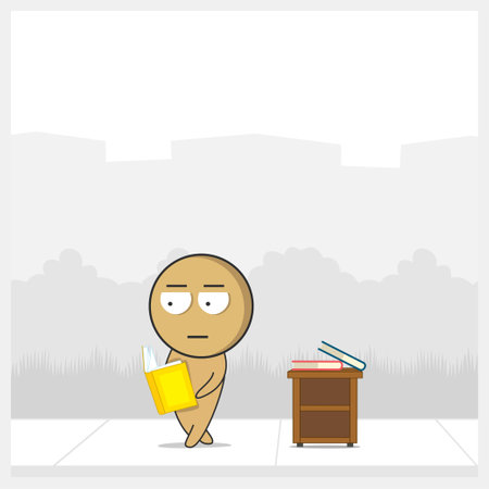 man reading a bookのイラスト素材