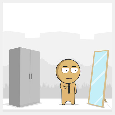 Man with a tie. businessman going to work.のイラスト素材