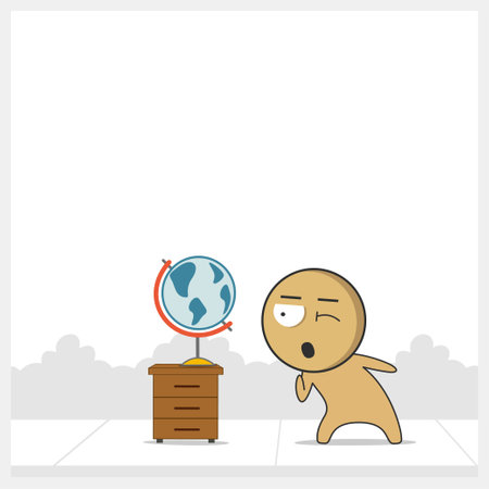 man and globeのイラスト素材