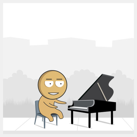 Man playing the pianoのイラスト素材