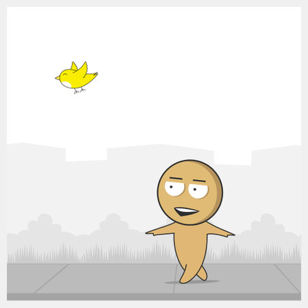 Pedestrian walking on the roadのイラスト素材